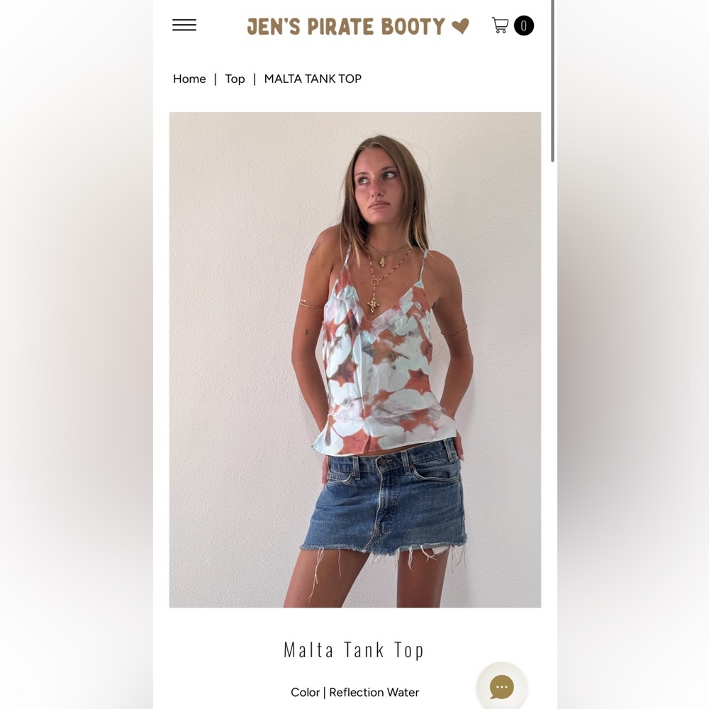 Jen's Pirate Booty Rust & White Tie-Dye Slip Cami